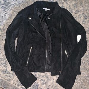 Faux Suede Moto Jacket